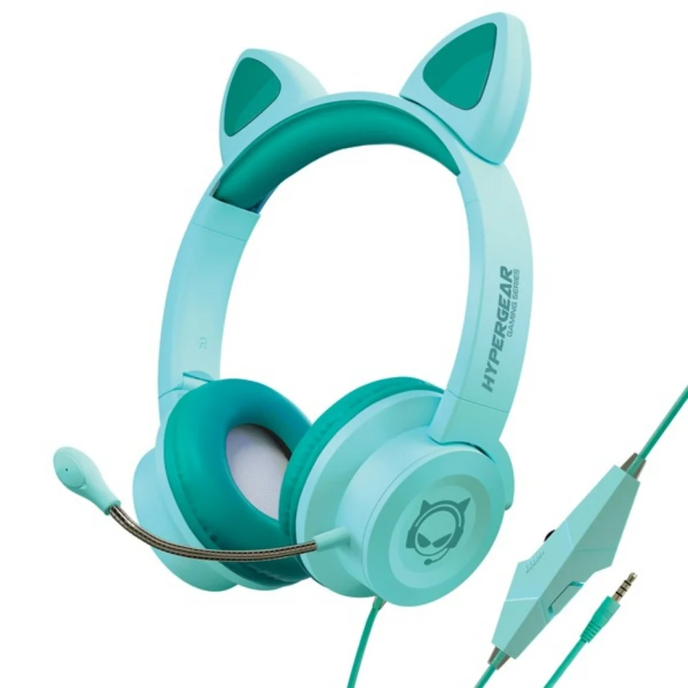 Youth Kombat Kitty Gaming Headset Microphone Kids Cat Headphones Earphones